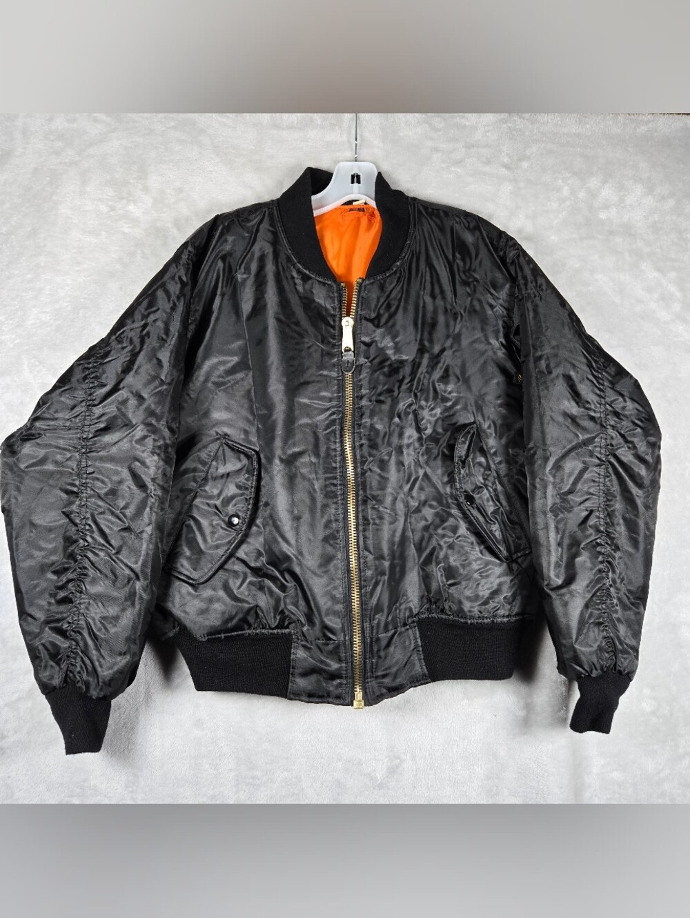 Rothco MA-1 Flyers Intermediate Bomber Jacket Mens Size XS Reversible Black